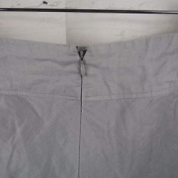 ALLISON TAYLOR LIGHT GREY A LINE LINEN MIDI SKIRT SIZE 8 - Picture 4 of 6